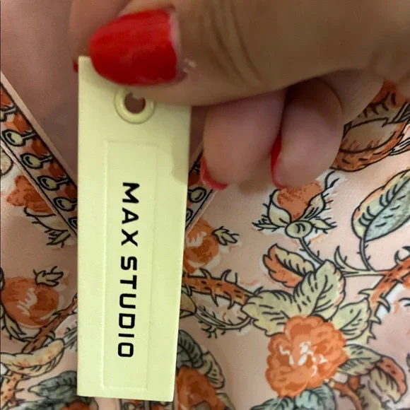 NWT Max Studio Floral Long Sleeve Dress - Pink and Orange in Sz XL - Picture 9 of 14